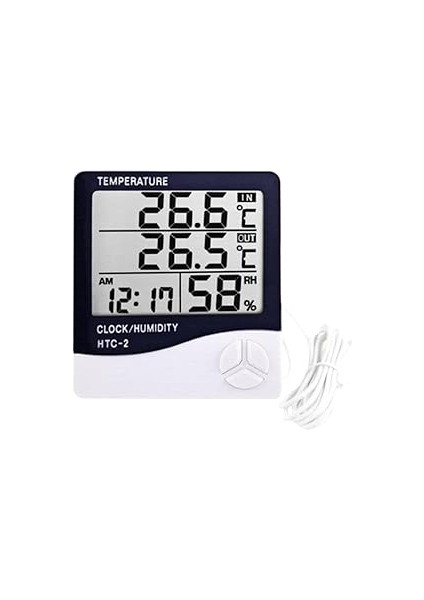 Dijital Termometre Saat Nem ve Sıcaklık Ölçer Iç Dış Mekan modelleri