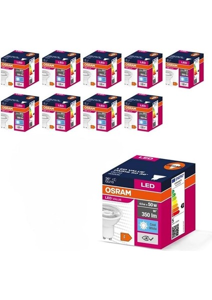 Osram Value PAR16 50 36D 4.5W Soğuk Beyaz 4000K GU10 LED Ampul