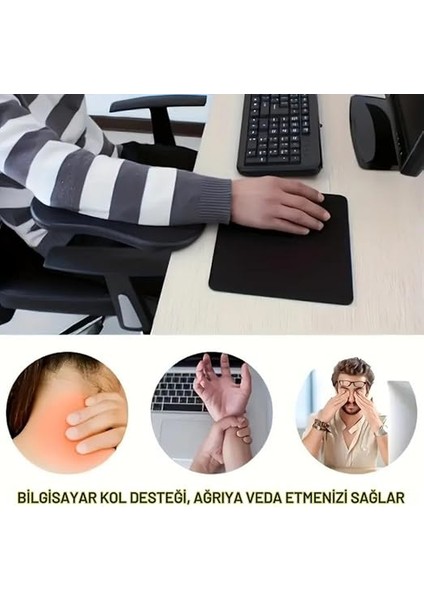 Masa Koltuk Için Kol Dayama Pedi Ayarlanabilir Dönebilen Bilgisayar Kol Dayanağı Kol Dayama Pedi Siyah fırsatları
