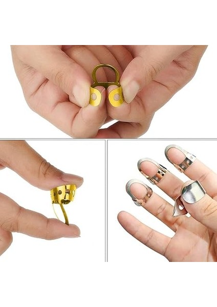 8 Adet Açık Tasarım Ayarlanabilir Paslanmaz Çelik Fingerpicks Akustik Gitar Banjo Finge Seçtikleri Yaylı Enstrüman Aksesuarı fırsatları