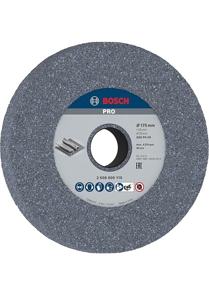 2608600110 Aksesuarı Zımpara Diski Için Bileme Makinesi 175 Mm, 32 Mm, 60