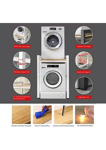 Çamaşır Makinesi ve Çamaşır Kurutma Makinesi Için Yüksekliği Ayarlanabilir Çamaşır Kurutma Makinesi Standı, Yerleştirme Kiti, 400 kg Yük Kapasitesi modelleri
