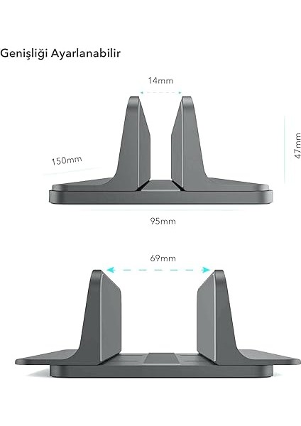 N17 Dikey Genişliği Ayarlı Laptop Macbook Standı Space Gray indirimleri