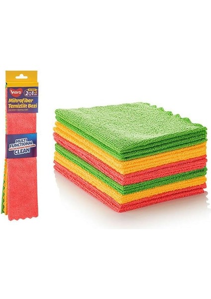 6 Adet Eco Multi Functional Mikrofiber Temizlik Bezi 25X35 cm | Ekonomik Iz Bırakmayan Parlak Temizlik Bezi 2'li Set (Vrp 319)