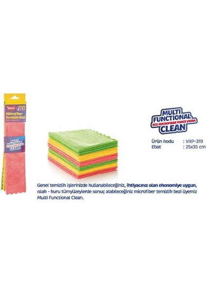 6 Adet Eco Multi Functional Mikrofiber Temizlik Bezi 25X35 cm | Ekonomik Iz Bırakmayan Parlak Temizlik Bezi 2'li Set (Vrp 319) fiyatları
