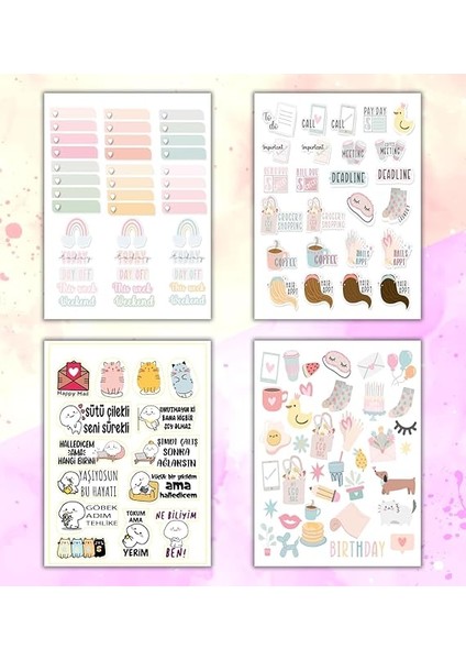 Power My Dıy Sticker Book 24 * 17 cm 16 Sayfa Özel Tasarım Rengarenk Sticker Kitabı modelleri