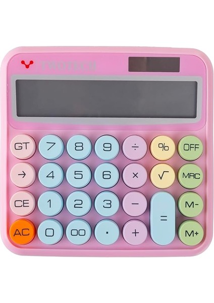 Hesap Makinesi Geniş ve Renkli Tasarım (Güneş Enerjili) - BL21255 (Pembe) fırsatları