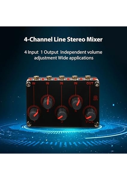 4 Kanallı Line Stereo Mikser Ses Mikseri 4'ü 1 Arada Pasif Mikser Modülü Mini Stereo 4-Yollu Ses Mikseri 4 Ses Girişi - 1 Çıkış Stüdyosu Konsolu Sahne Küçük Kulüp Veya Bar Için Ultra Kompakt fiyatları