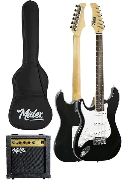 Age-45 Solak Elektro Gitar Seti Amfili ve Full Aksesuar White Black fiyatları