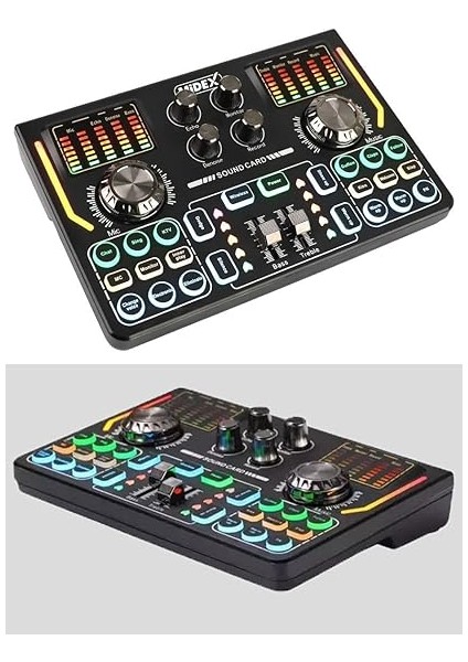 VS15 Üst Seviye Stüdyo Kayıt Canlı Yayın Şarjlı Ses Kartı Efektli Radyo Mikseri (Telefon ve Pc Podcast) fiyatları