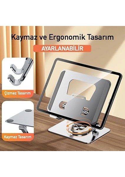 &amp; Ipad ve Telefon Standı Metal Protatif Masaüstü 360 Derece Ayarlanabilir Stand 4 ve 13.1 Inç Kadar Desterler Tablet fiyatları