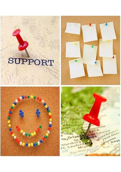 Harita Çivisi Renkli 100 Lü 1 Paket Renkli Mantar Pano Raptiyesi Pano Iğnesi Ofis Okul Büro Renkli Harita Çivisi fırsatları