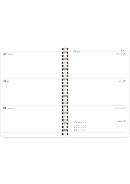 Color A5 (15 * 21) Spiralli Akademik Ajanda - Çiçek indirimleri