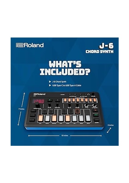 Aıra Compact J-6 Chord Synth | Profesyonel Roland Sesleri ve Özellikleri ile Şarkı Üretimi Için Mobil Enstrüman | Juno-60 Sentezleyici Motor ve Ön Ayarlar | Akor Sıralayıcı | Efektler modelleri