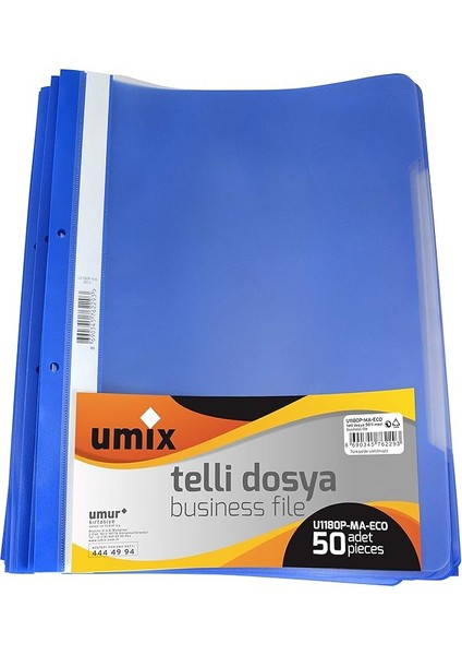 A4 Tellı Dosya 50'lı Mavı