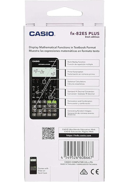 FX-82ESPLUSBK Casio Bilimsel Fonksiyonlu Hesap Makinesi, 16.2 x 8 x 1.38 Cm, 252 Fonksiyon indirimleri