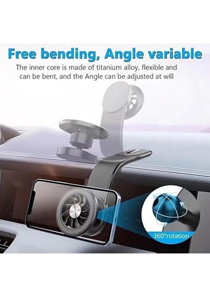 Ayarlanabilir Esnek Şekillenebilen Torpido Üstü Manyetik Araç Içi Telefon Tutucu iphone 11-15 Pro Max Telefon Tutucu Alüminyum Stand N52 Güçlü Mıknatıs Özel Seri Her Araca Her Telefona Uygun Yuvarlak modelleri