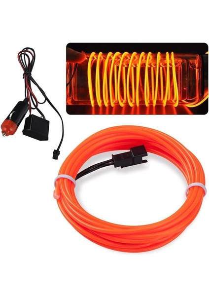 Içi Torpido Şerit Ledi Renkli Ip Neon LED 2 Metre Turuncu Koyu
