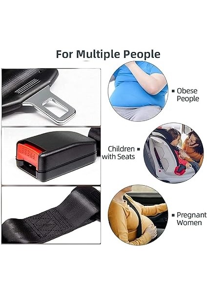 Evrensel Araba Koltuğu Emniyet Kemeri Kablo Demeti Kiti Ayarlanabilir Tekli, Çiftli Koltuk Tur Emniyet Kemeri Tüm Arabalar Için Evrensel, Yetişkin ve Çocuk Güvenliği Için, Şişman Insanlar Için modelleri