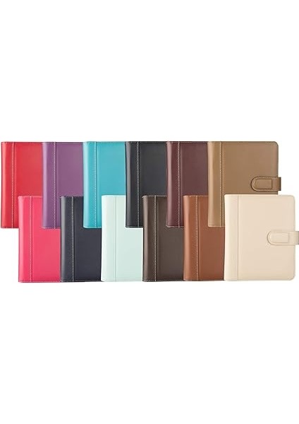 2025 Ajanda Suni Deri Mıknatıs Kapaklı 4 Halka Mekanizmalı Organizer, Kırmızı, 20X23X4 Cm. indirimleri