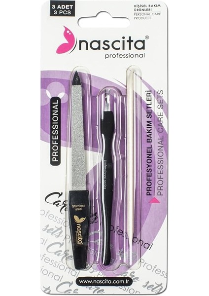 Profesyonel 3'lü Tırnak Bakım Seti