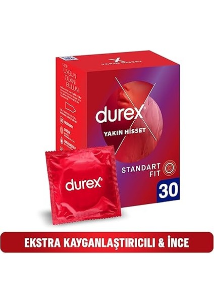 Yakın Hisset Ince Prezervatif 30'lu, Standart Fit fiyatları