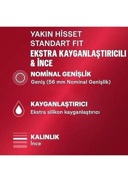 Yakın Hisset Ince Prezervatif 30'lu, Standart Fit modelleri