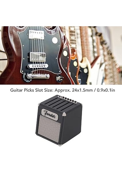 Gitar Seçicileri Tutucu Kutusu, 5 Gitar Seçme Ekran Sahibi, Gitar Seçicileri Organizatör Kılıfı Amp Hoparlör Şekli Müzik Meraklıları ve Müzisyenler Için Kompakt (Siyah D) modelleri
