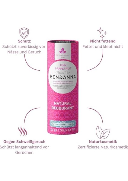 Ben &amp; Anna Pink Grapefruit Vegan Deodorant Stick 40 G 94958 fiyatları