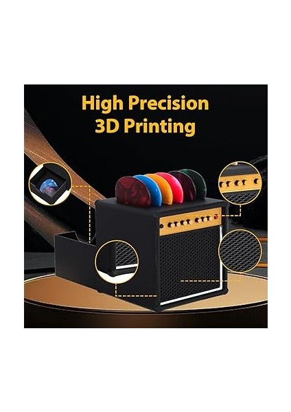 Pena Tutucu, Saklama Kutulu, Gitar Amp Modeli Gitar Penası Tutucu, 5 Selüloit Gitar Penası - Müzisyenler ve Gitaristler Için Komik Hediyeler modelleri