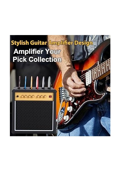 Pena Tutucu, Saklama Kutulu, Gitar Amp Modeli Gitar Penası Tutucu, 5 Selüloit Gitar Penası - Müzisyenler ve Gitaristler Için Komik Hediyeler indirimleri