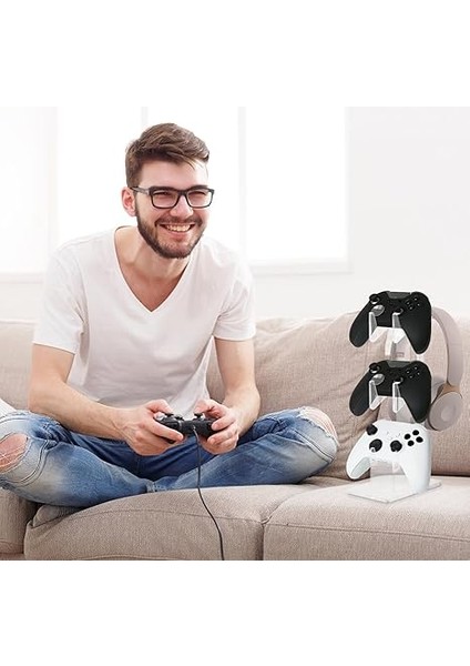 Oyun Denetleyicisi Tutucu, Oyun Kulaklığı ve Denetleyici Standı, Kulaklık Askısı, Kulaklık Askısı, Evrensel Oyun Denetleyici Rafı, Çıkarılabilir Kulaklık Düzenleyici, Akrilik, 3 Katmanlar indirimleri