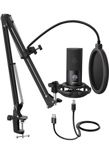 Stüdyo Kondansatör USB Mikrofon Bilgisayar Pc Mikrofon Kiti Ayarlanabilir Makas Kol Standı Şok Montaj Enstrümanlar Ses Kaydı Podcasting Youtube Karaoke Oyun Akışı - T669