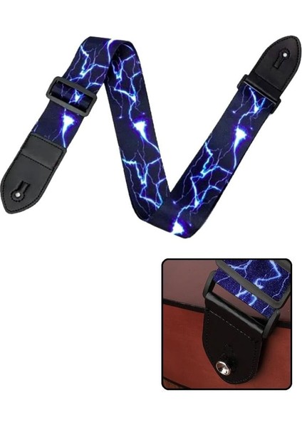 SR-11BL Gitar Omuz Askısı Mavi Renk Desenli Uzunluk 90-143 cm