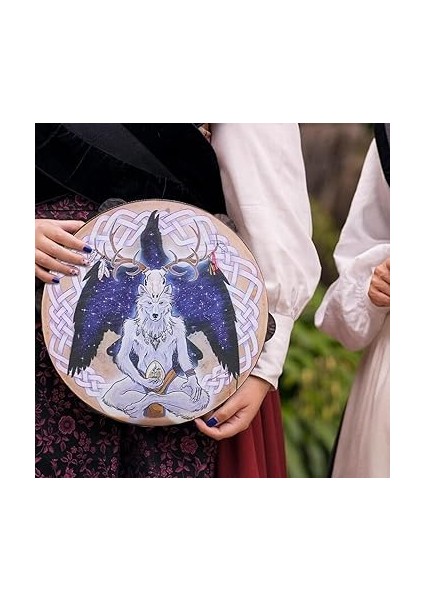Davul, Yetişkinler Için Şaman Davul, 9 Inç Sound Healer Enstrümantal Şaman Davul – Manevi Müzik Için Kurt Kafası Tasarımlı El Tamburu, Refleks Meditasyonu modelleri