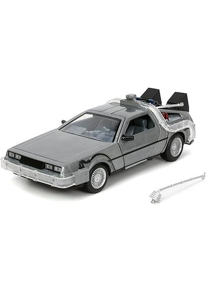 253255038, Zaman Makinesi (Geleceğe Dönüş 1) 1:24, Die-Cast (Metal), Açılabilen Kapılar, Serbest Tekerlek, LED Işıklı fiyatları