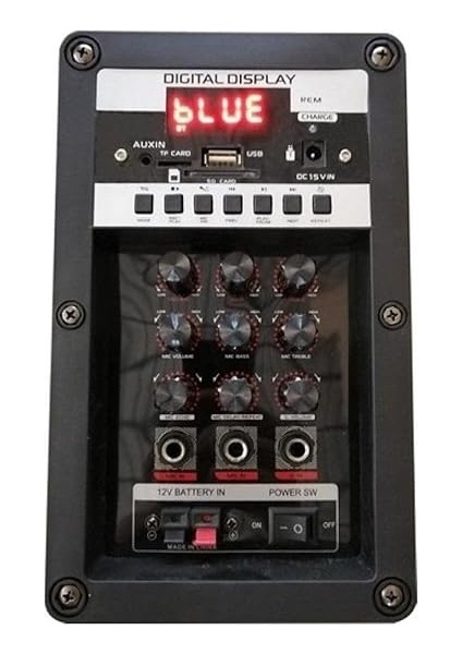 Ahşap Kumandalı Profesyonel Şarjlı Telsiz 1 Mikrofonlu Amfili Hoparlör Sistemi 16,5 cm modelleri