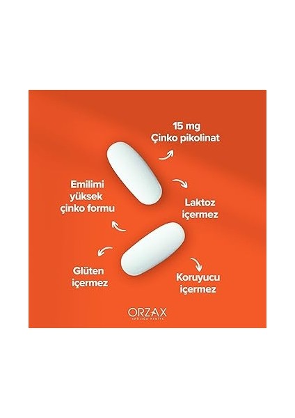 Orzax Ocean Picozinc Takviye Edici Gıda 30 Kapsül modelleri