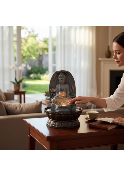 Dekoratif Işıklı Mini Su Değirmeni Şelale Masaüstü Şelale Süs Evi fiyatları