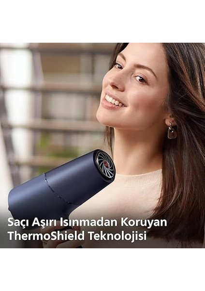 Saç Kurutma Makinesi, Thermoshield Isı Koruması, 4 Kat Iyonik Bakım, 110 Km/s Hava Akışı,%20 Daha Hızlı Kurutma, 3 Isı ve 2 Hız Ayarı, Soğuk Hava Üfleme, 2300W Güçlü Performans, BHD510/10 fiyatları