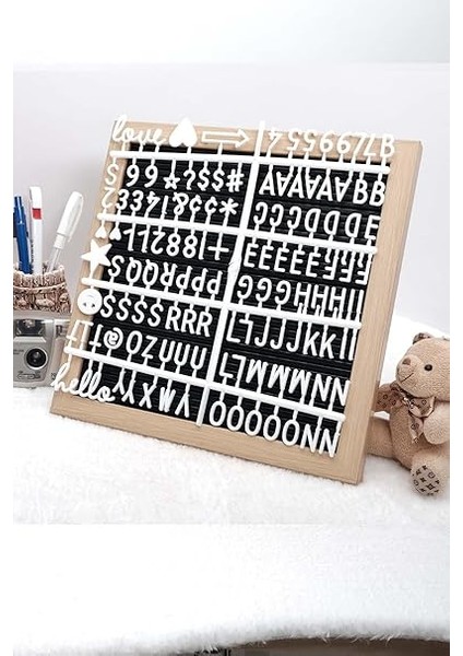 Gitti Ahsap Yazı Panosu Mesaj Tahtası ve Beyaz Harf Seti fırsatları