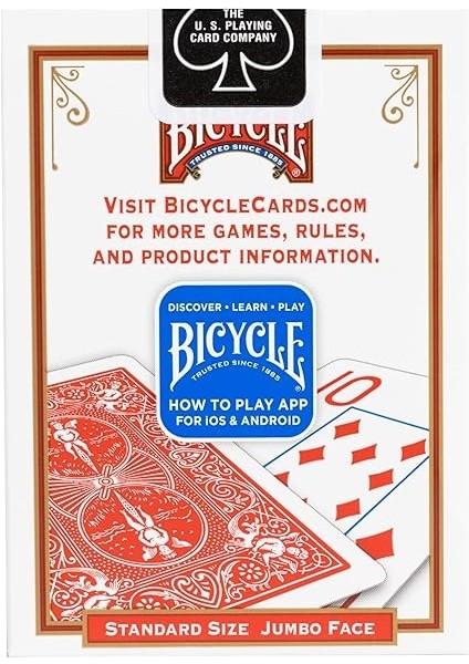 Jumbo Index Playing Cards - Poker Size - 2 Pack, Kırmızı &amp; Mavi indirimleri