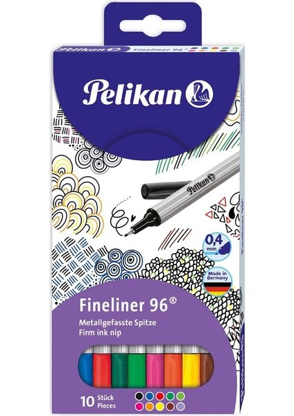 Fineliner 96 Çeşitli 10'lu-Kılıf