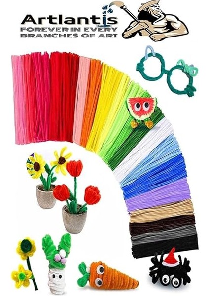 Pastel Metalik ve Ana Renkler 30 cm 150 Li 1 Paket Renkli Tüylü Tel Peluş Tel 30 cm Elişi Okul Projeleri Süsleme indirimleri