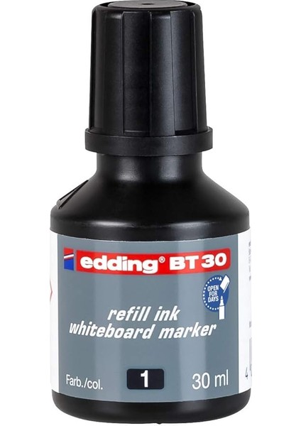 Bt 30 Beyaz Yazı Tahtası Kalemi Yedek Mürekkebi - Siyah - 30ML