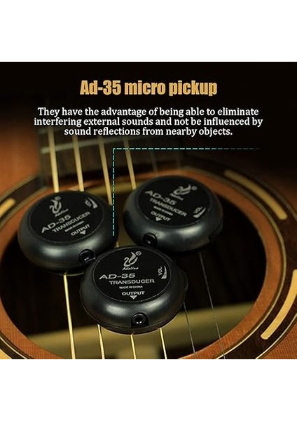 Ad-35 Mini Ses Pick-Up Piezo Amplifikatör Dönüştürücü Sopa Piezo Akustik Gitar Ukulele Keman Viyolonsel Banjo Için Pickup indirimleri