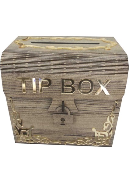 Ahşap Aynalı Pleksili Tip Box Kumbara Ve Bahşiş Kutusu Tipbox