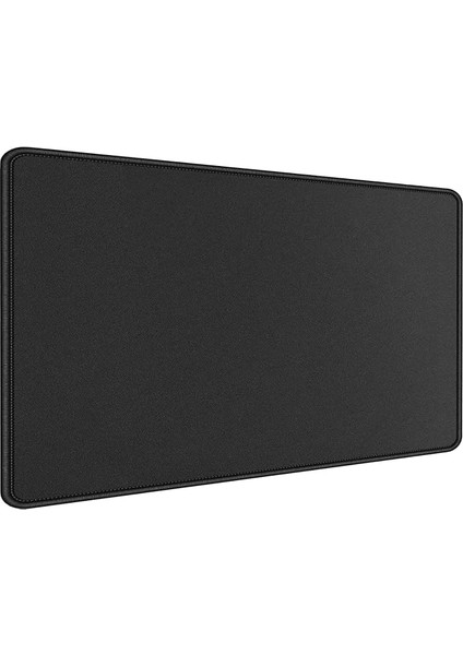 Gaming Mouse Pad 90X40 - Büyük Boy Oyuncu Mousepad Kaymaz Taban Baskısız - Siyah Fare Altlığı Dikişli Kenar Baskısız Ofis Tipi Masa Koruyucu - Gamer Fare Klavye Altlığı