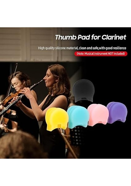 5 Pcs Yumuşak Silikon Klarnet Başparmak Talonu Klarnet ve Obua Için Rastgele Renk Başparmak Koruyucu fırsatları