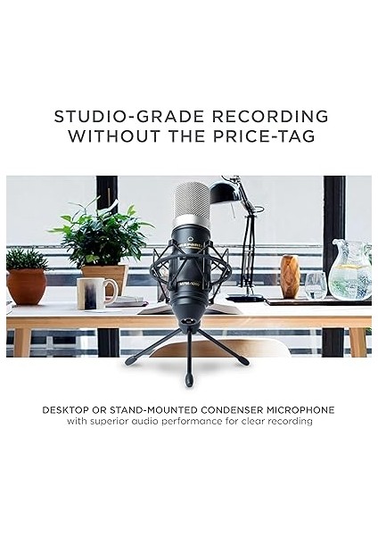 Professional MPM-1000 - Podcast, Akış, Şarkı Söyleme, Tele-Çalışma ve Oyun Için Masa Standı ve Kablolu Xlr Kondenser Stüdyo Mikrofonu fiyatları
